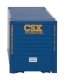 53′ Singamas Corrugated Side Container - Ready to Run -- CSX Transportation (blue, yellow Bo, HO, Walthers SceneMaster 8502