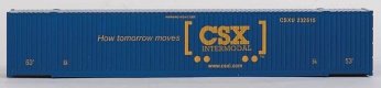 53′ Singamas Corrugated Side Container - Ready to Run -- CSX Transportation (blue, yellow Bo, HO, Walthers SceneMaster 8502