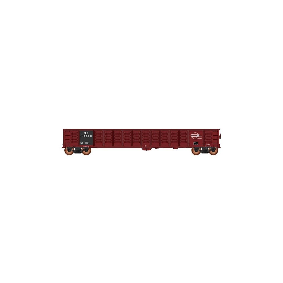 52`6` Corrugated-Side Gondola - Ready to Run - Value Line -- Norfolk Southern (Ex-MP, Boxcar Red, Eagle Buzz Saw Logo), HO, Inte