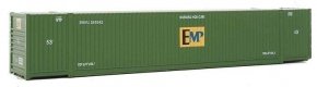 53′ Singamas Corrugated-Side Container - Assembled -- EMP (green, blue, yellow), HO, Walthers SceneMaster 8530