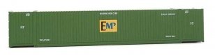 53′ Singamas Corrugated-Side Container - Assembled -- EMP (green, blue, yellow), HO, Walthers SceneMaster 8530
