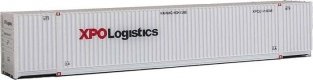 53′ Singamas Corrugated-Side Container - Assembled -- XPO Logistics (white, black, red), HO, Walthers SceneMaster 8531