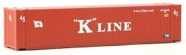 45′ CIMC Container - Assembled -- K-Line (red, white), HO, Walthers SceneMaster 8563