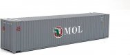 45′ CIMC Container - Assembled -- Mitsui OSK (gray, white, red, green, Alligator Logo), HO, Walthers SceneMaster 8572