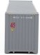 45′ CIMC Container - Assembled -- Mitsui OSK (gray, white, red, green, Alligator Logo), HO, Walthers SceneMaster 8572