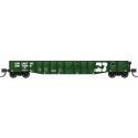 52`6` 15-Panel Mill Gondola - Heavily Dented Sides - Ready to Run -- Burlington Northern 558254 (Cascade Green, white, Large Log