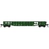 52`6` 15-Panel Mill Gondola - Heavily Dented Sides - Ready to Run -- Burlington Northern 558254 (Cascade Green, white, Large Log