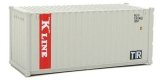 20′ Corrugated Container - Assembled -- K-Line (gray, red, white), HO, Walthers SceneMaster 8065
