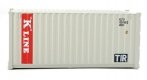 20′ Corrugated Container - Assembled -- K-Line (gray, red, white), HO, Walthers SceneMaster 8065