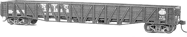War Emergency Composite Mill Gondola (Plastic Kit) - 6-Pack -- New York Central (black), HO, Tichy Train Group 61041