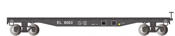 52′ Flatcar - Ready to Run - Silver Series(R) -- Erie-Lackawanna 8063 (black), HO, Bachmann Industries 17304
