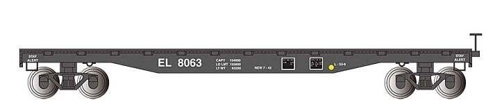 52′ Flatcar - Ready to Run - Silver Series(R) -- Erie-Lackawanna 8063 (black), HO, Bachmann Industries 17304