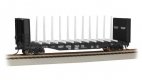 52′ Centerbeam Bulkhead Flatcar - Ready to Run -- Northern Pacific 67080 (black), HO, Bachmann Industries 12904