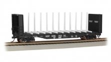 52′ Centerbeam Bulkhead Flatcar - Ready to Run -- Northern Pacific 67080 (black), HO, Bachmann Industries 12904