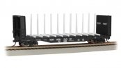 52′ Centerbeam Bulkhead Flatcar - Ready to Run -- Northern Pacific 67080 (black), HO, Bachmann Industries 12904