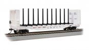 52′ Centerbeam Bulkhead Flatcar - Ready to Run -- Soo Line 5060 (white), HO, Bachmann Industries 12906