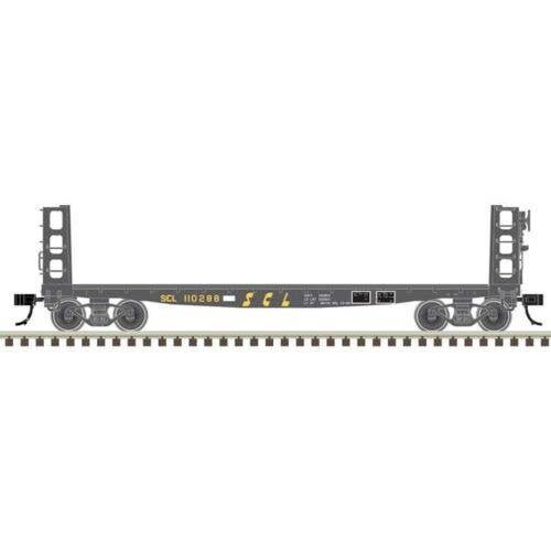 42′ Pulpwood Flatcar with Load - Ready to Run -- Seaboard Coast Line 110288 (black, y, N, Atlas Model Railroad Co. 50006946