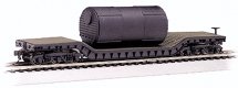 Depressed-Center Flatcar - Ready to Run - Silver Series(R) -- With Boiler Load (black, Unlett, N, Bachmann Industries 71395