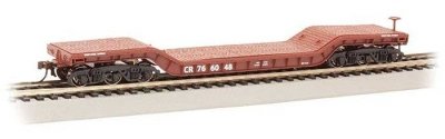 52′ Depressed-Center Flatcar - Ready-to-Run - Silver Series(R) -- Conrail 766048, HO, Bachmann Industries 18342