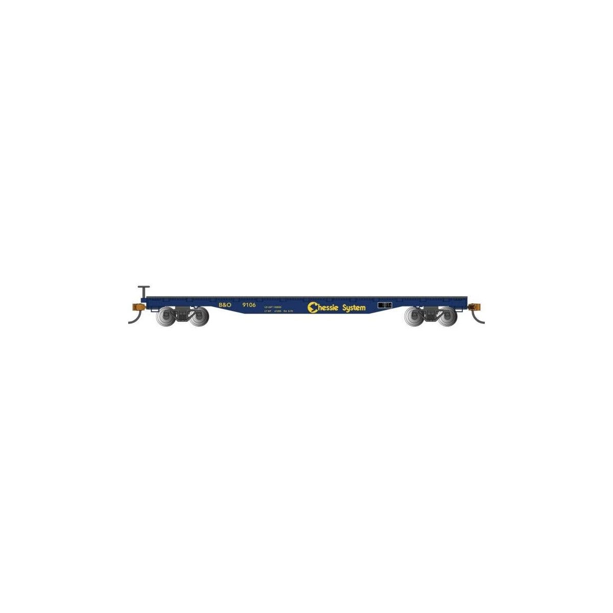 52′ Flatcar - Ready to Run - Silver Series(R) -- Chessie System B&O 9106, HO, Bachmann Industries 17308