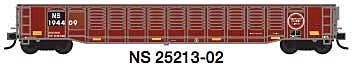 52`6` Corrugated Gondola - Ready to Run -- Norfolk Southern 2 (Ex-Missouri Pacific, Restenciled Boxcar Red), N, Trainworx Inc 25