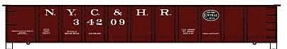 40′ Single-Sheathed Wood Boxcar, Wood Doors and Ends - Kit -- New York Central & Hudson River (Boxcar Red, black Lines Logo), 