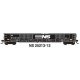 52`6` Corrugated Gondola - Ready to Run -- Norfolk Southern 12 (Ex-PC black, white, Yellow Conspicuity Marks), N, Trainworx Inc 