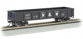 40′ Gondola - Ready to Run - Silver Series(R) -- Norfolk & Western 70063 (black, Block N&W), HO, Bachmann Industries 17207
