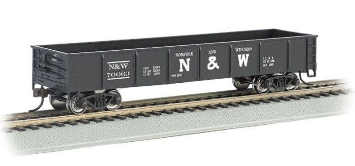40′ Gondola - Ready to Run - Silver Series(R) -- Norfolk & Western 70063 (black, Block N&W), HO, Bachmann Industries 17207