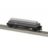 40′ Flatcar w/Wood Sides (Gondola) & Pipe Load - Ready to Run -- Carnegie Steel 4110 (black, Boxcar Red), HO, Lionel 2454110