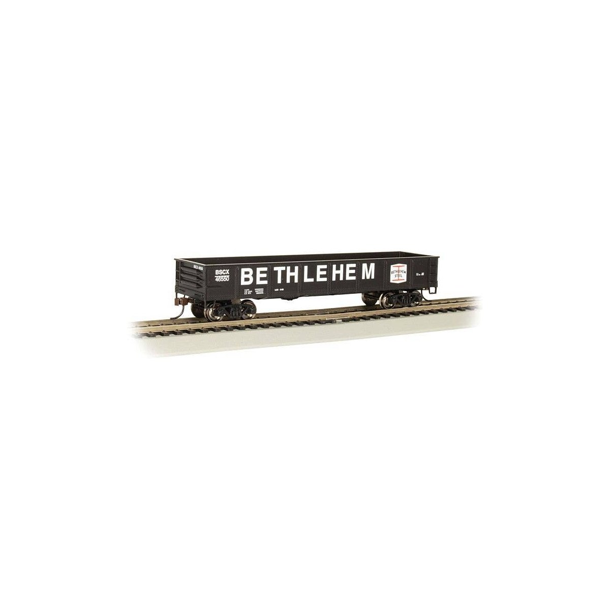 40′ Gondola - Ready to Run - Silver Series(R) -- Bethlehem Steel (black, white, red Billboar, HO, Bachmann Industries 17205