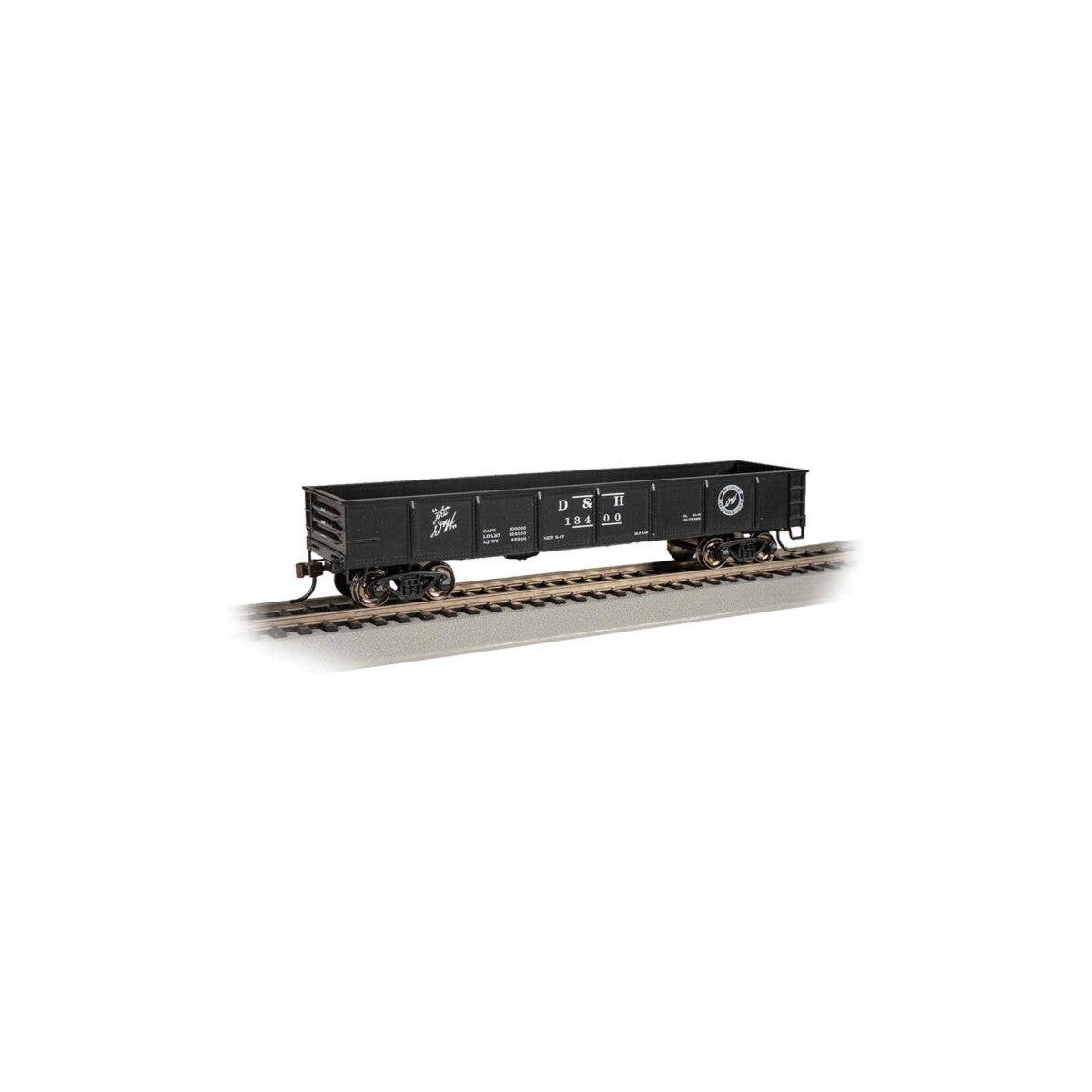 40′ Gondola - Ready to Run - Silver Series(R) -- Delaware & Hudson 13400 (black, Script Logo, HO, Bachmann Industries 17221