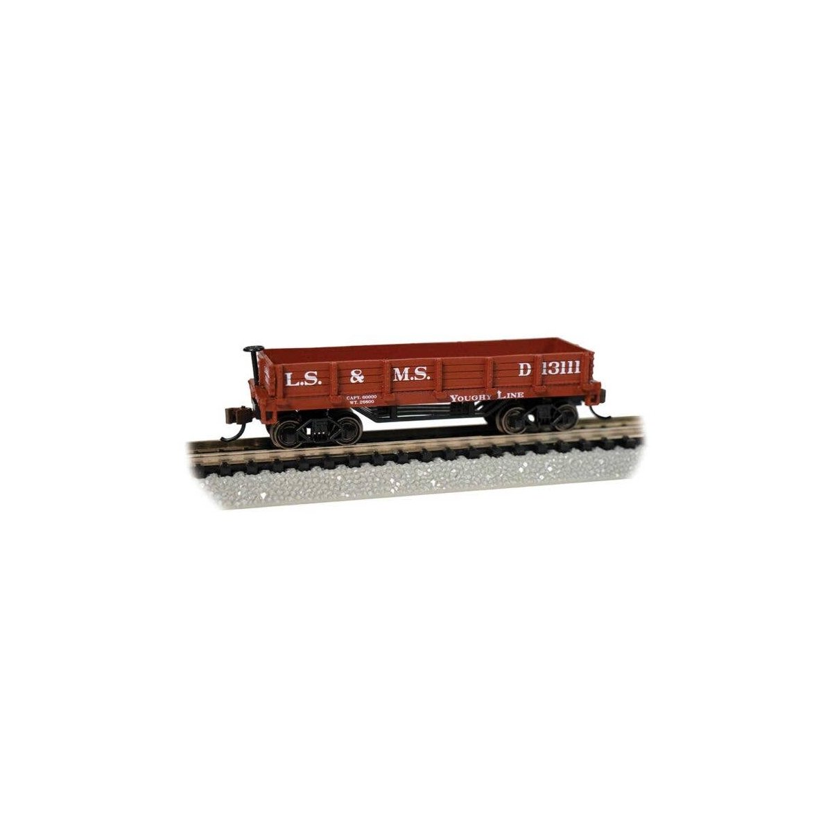 Old-Time Wood Gondola - Ready to Run -- Lake Shore & Michigan Southern (Boxcar Red), N, Bachmann Industries 15455