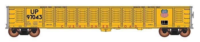 52`6` Corrugated-Side Gondola - Ready to Run - Value Line -- Union Pacific (yellow, red, Cushioned Load Markings), N, Intermount
