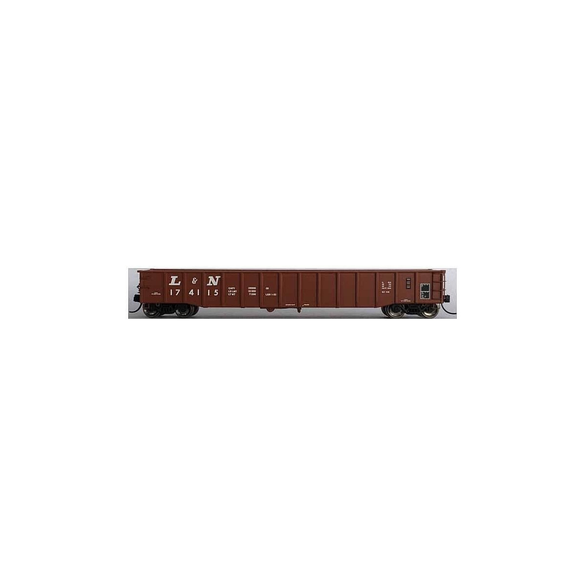 Thrall 52` 6` Steel Gondola - Ready to Run -- Louisville & Nashville 2 (Boxcar Red, white), N, Trainworx Inc 2520902