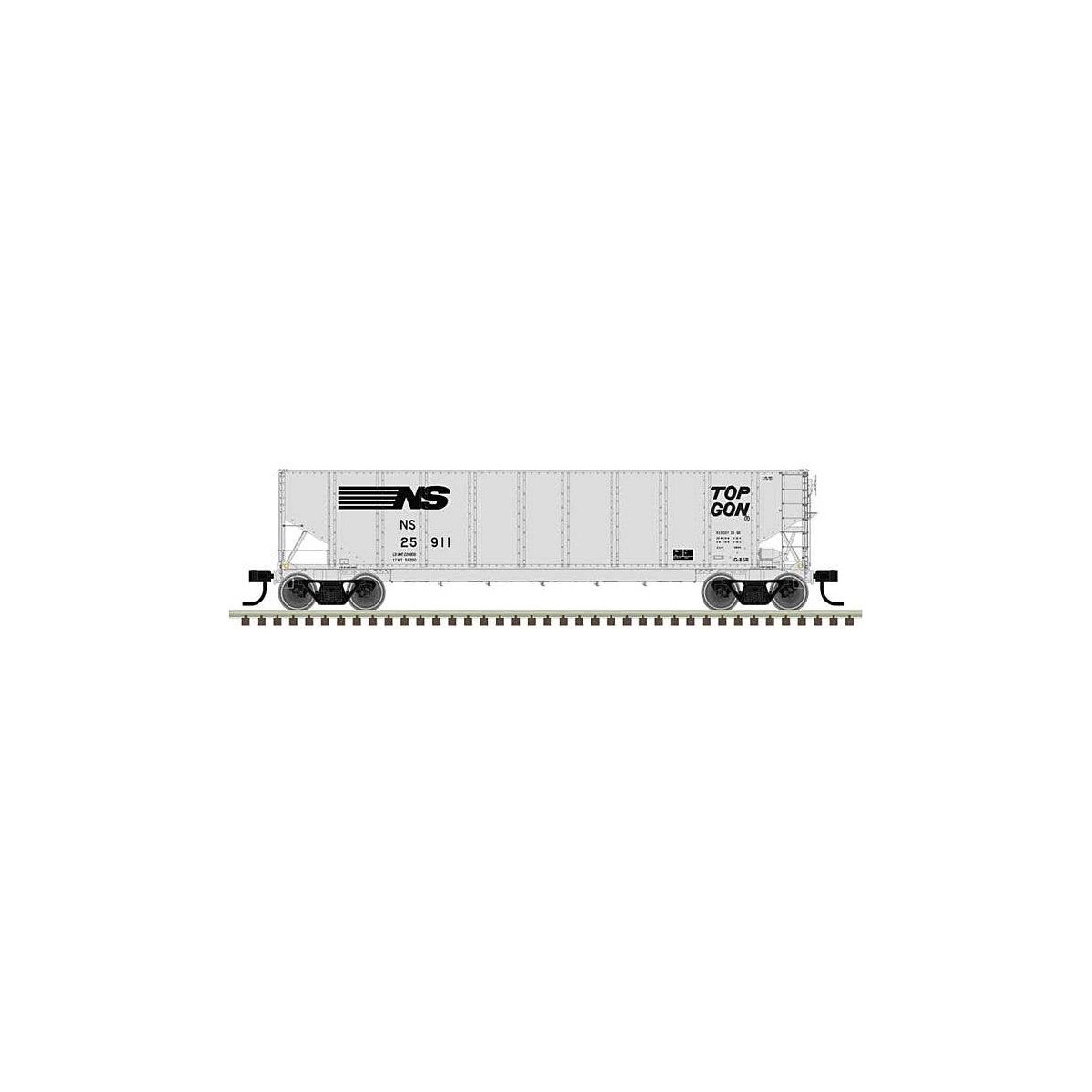 286K TopGon Coal Gondola - Ready to Run - Master(R) -- Norfolk Southern 25905 (9-96 Scheme, gray, black), N, Atlas Model Railroa