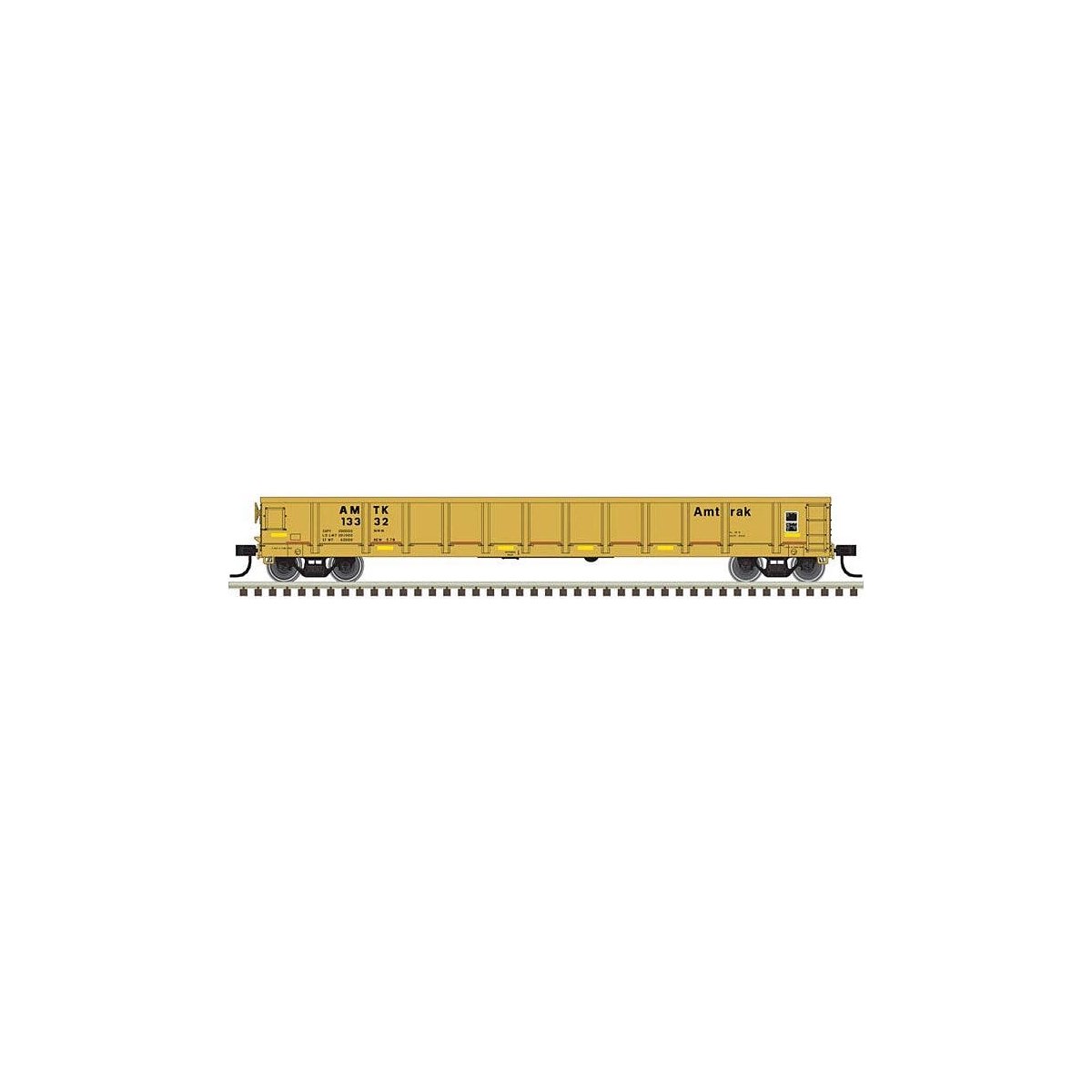 Evans 52′ Gondola - Ready to Run -- Amtrak 13340 (yellow, black Yellow Conspicuity Marks), N, Atlas Model Railroad Co. 5000467