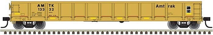 Evans 52′ Gondola - Ready to Run -- Amtrak 13340 (yellow, black Yellow Conspicuity Marks), N, Atlas Model Railroad Co. 5000467