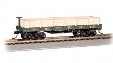 Old-Time Wood Gondola - Ready to Run -- Virginia & Truckee 101 (green, beige), HO, Bachmann Industries 15402