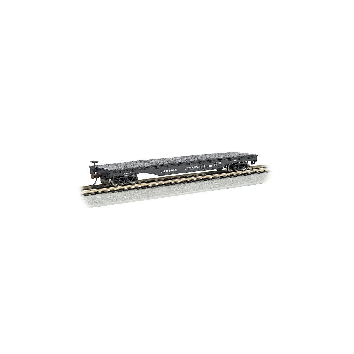 52′ Flatcar - Ready to Run - Silver Series(R) -- Chesapeake & Ohio, HO, Bachmann Industries 17322