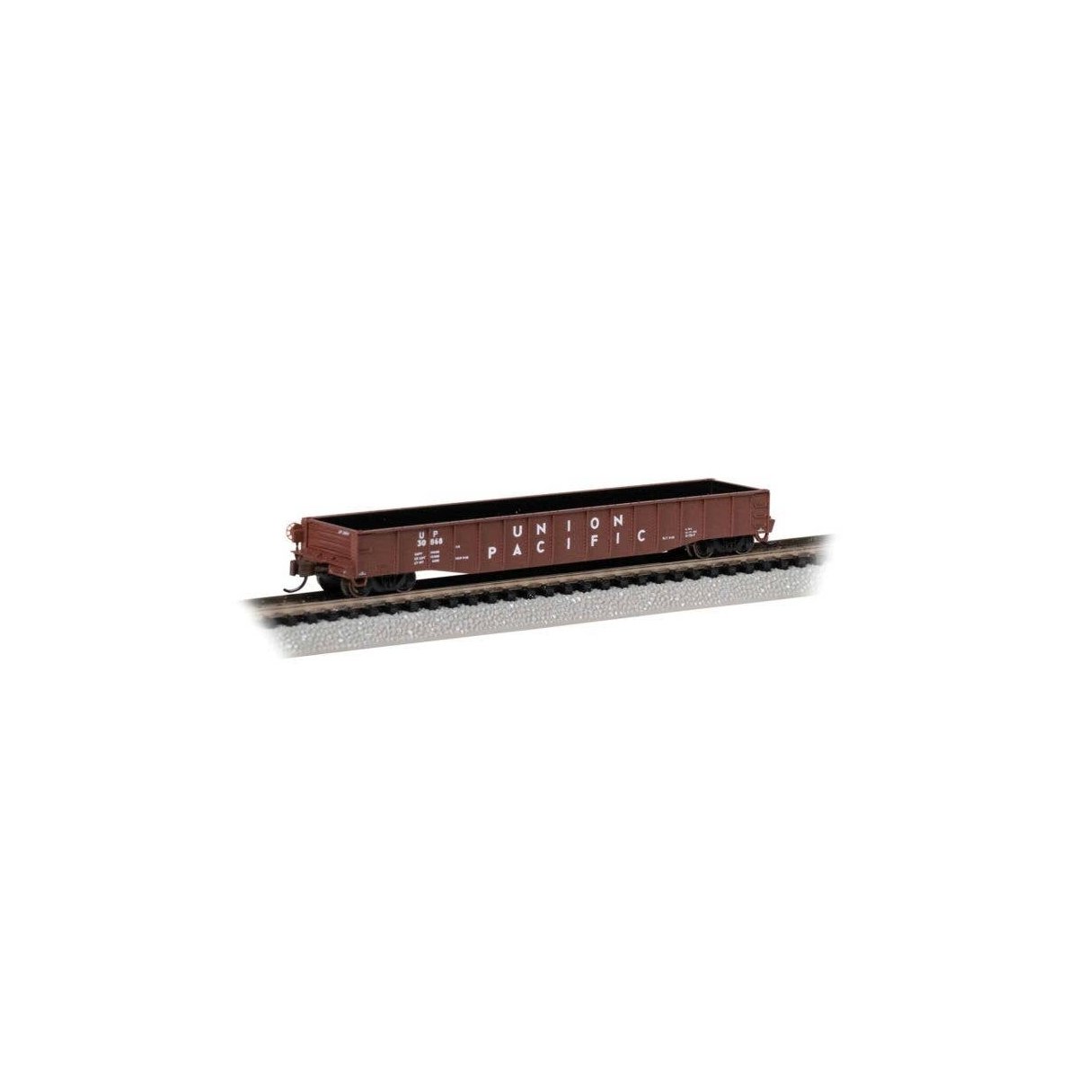 52`6` Drop-End Gondola - Ready to Run -- Union Pacific 30868 (Boxcar Red, white), N, Bachmann Industries 73973