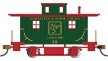 Wood 4-Wheel Bobber Caboose - Ready to Run - Silver Series(R) -- North Pole & Southern 12 (C, HO, Bachmann Industries 18410
