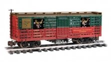 Animated Stock Car with Reindeer - Ready to Run -- Christmas (green, red), G, Bachmann Industries 98709