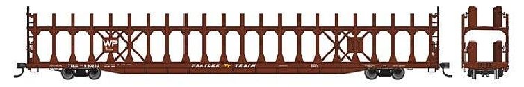 89′ Flatcar w/Bi-Level Open Auto Rack - Ready to Run -- Western Pacific 930222, HO, WalthersMainline 8045