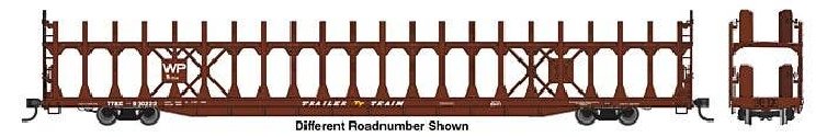 89′ Flatcar w/Bi-Level Open Auto Rack - Ready to Run -- Western Pacific 930230, HO, WalthersMainline 8046
