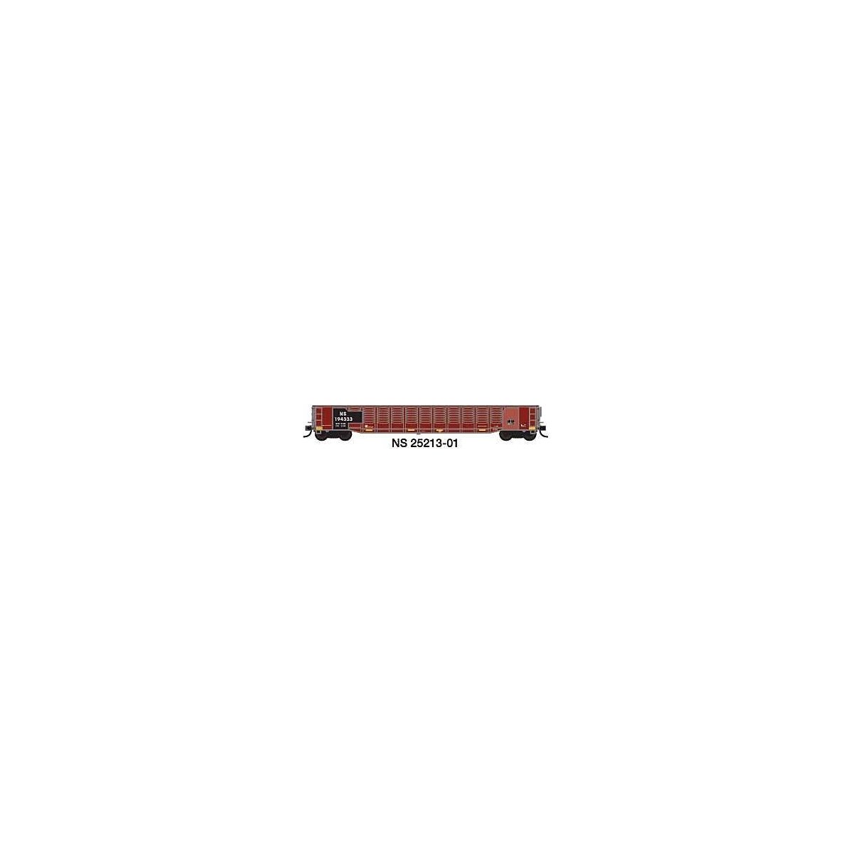 52`6` Corrugated Gondola - Ready to Run -- Norfolk Southern 1 (Ex-Missouri Pacific, Restenciled Boxcar Red), N, Trainworx Inc 25