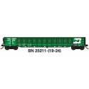 52`6` Corrugated Gondola - Ready to Run -- Burlington Northern 2 (Cascade Green, white), N, Trainworx Inc 2521120