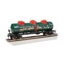 40′ 3-Dome Tank Car - Ready to Run - Silver Series(R) -- Mrs. Claus Spiced Cider NP&S 2162 (green, red, gold, silver Snowflake