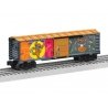 Steel Boxcar - 3-Rail - Ready to Run -- Disney Stitch (Halloween, gray, orange, glow-in-dark), O, Lionel 2528500