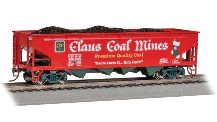 40′ Quad Hopper - Ready to Run - Silver Series(R) -- North Pole & Southern (Christmas, Claus Coal Mines), HO, Bachmann Industr